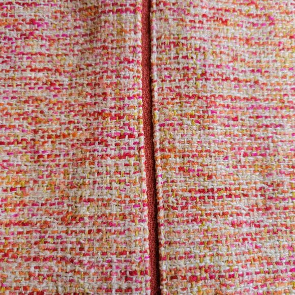 Ann Taylor 100% Silk Tweed Skirt pink size 2 - Picture 8 of 8